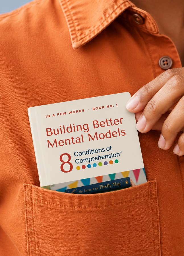 The pocket-sized book tucked in a shirt pocket, showing how small it is