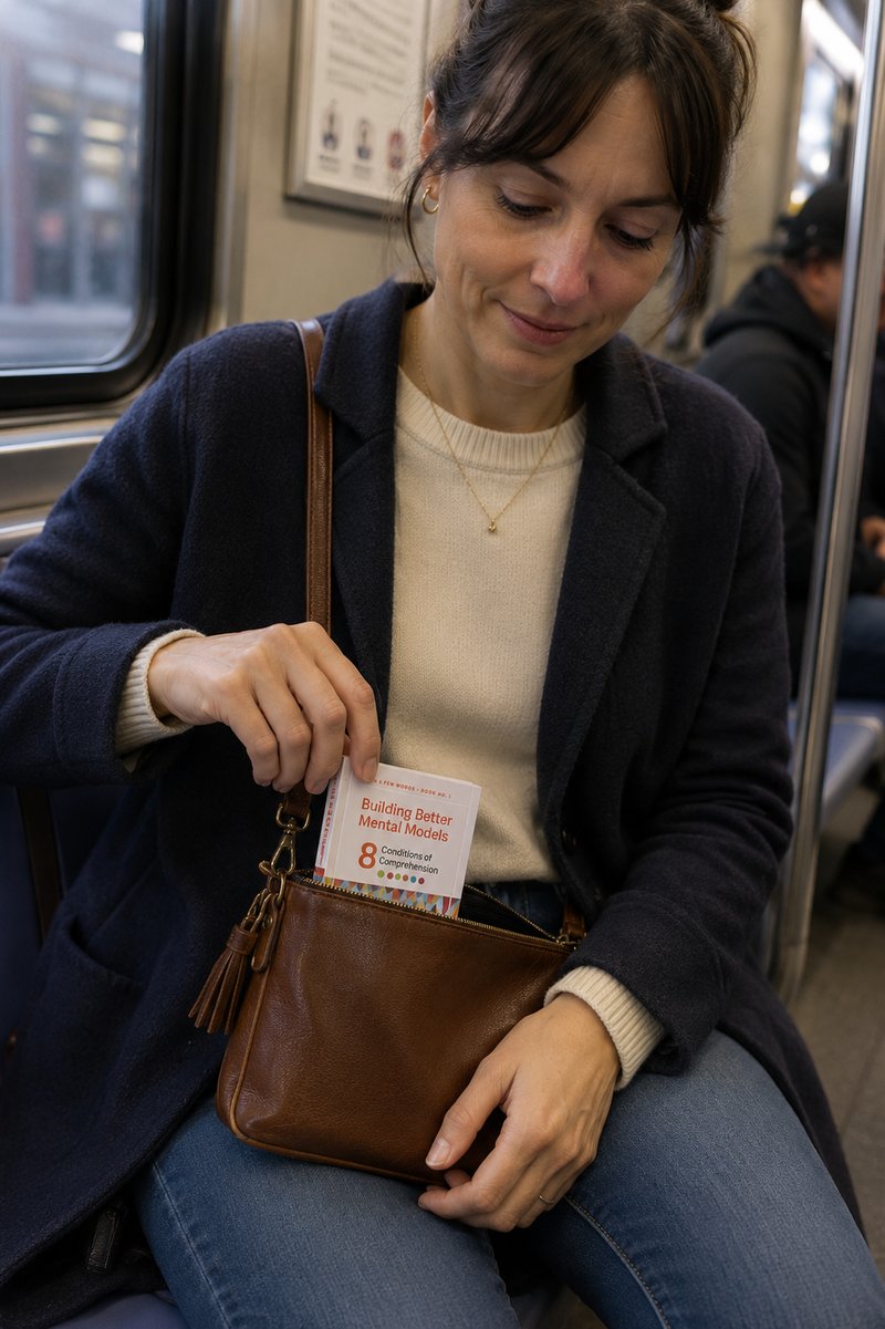 The pocket-sized book tucked into a crossbody bag